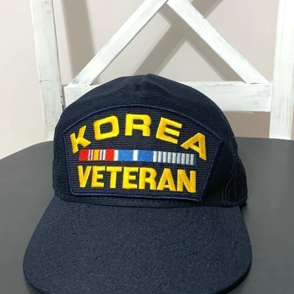 Vintage Miliary Korea Veteran Trucker Hat retro Combat War cap Asia USA Made - Picture 2 of 4